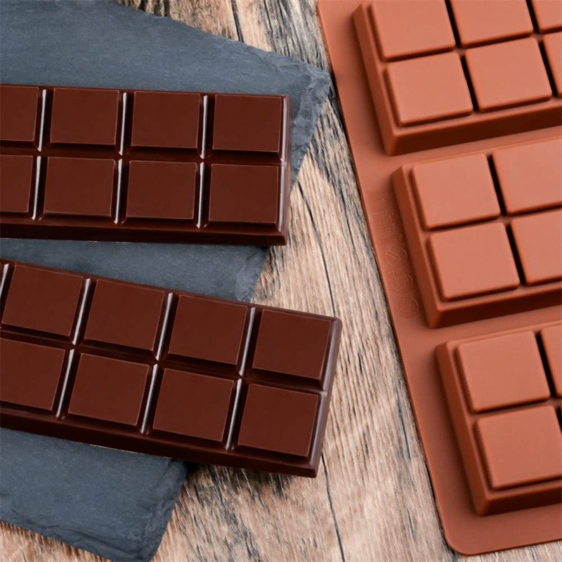 Fimary Chocolate Molds, Rectangle Chocolate Bar Sweet Molds Silicone Bakeware
