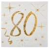 Santex Golden Times 80th Birthday Cocktail Napkins Pack of 20