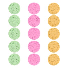 Mikinona Girl Cosmetic Tool 15pcs Soft Fluffy Makeup Puff Rounded Face Pads for Makeup Application