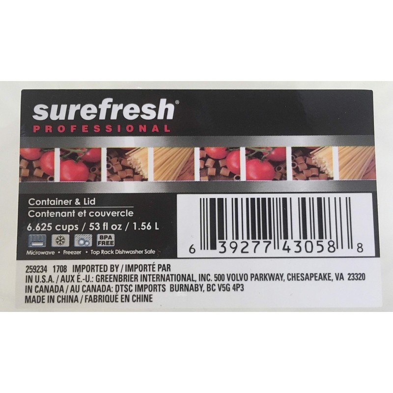 Sure Fresh Professional Oval Food Container with Lid