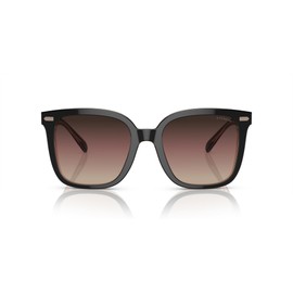 Coach HC8381F Low Bridge Fit Sunglasses, Black/Transparent Blush/Brown Purple Grey Gradient, 56 mm