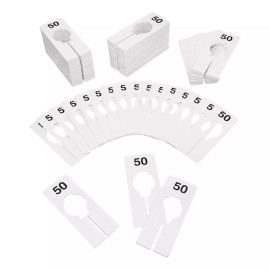 Unbranded Hangers Retail Clothing 2" x 5" Rectangular Plastic Size 50 Dividers 10Pcs White
