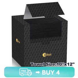 Disposable Face Towels for Sensitive Skin:_1 Black Pack (Total 50 counts, 10"x12")