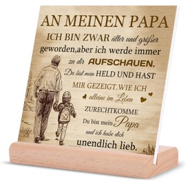 Papa Geschenk von Tochter Sohn,Acryl-Plakette Papa Geburtstag Geschenk, Handgemacht Aclyschild Mit Spruch Geschenke für Papa zum Vatertag Geburtstag