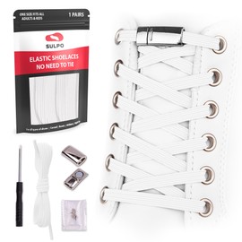 Sulpo Elastic Rubber Shoelaces with Metal Magnetic Fastener - Ties Free - Rubber Laces - Laces Replacement Laces - Loop Free Laces - Rubber Laces for All Shoes