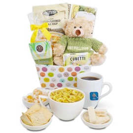 Alder Creek Gift Baskets Hugs & Well Wishes Get Well Soon Gift Basket with Soup, Crackers, Tea and Other Snacks for Men & Women