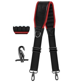 ZINZ Shoulder Strap 78" Belt with Neoprene Thick Padded, Universal Bag Strap with Double Adjustable Buckles and Metal Swivel Hooks，Red edge