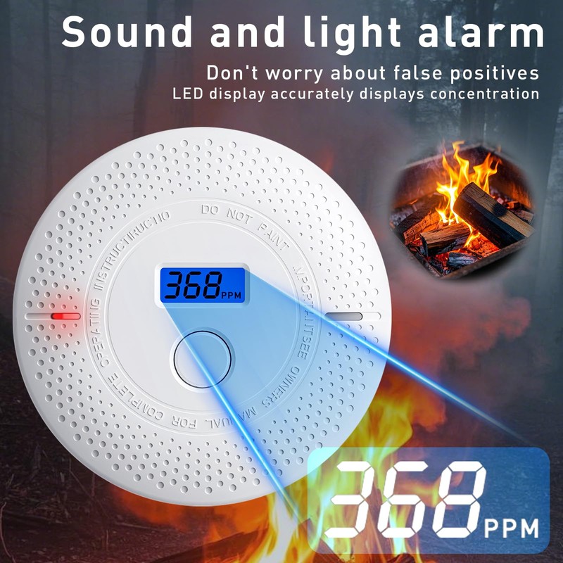 Smoke and Carbon Monoxide Detector, 2 in 1 Smoke Detector,
