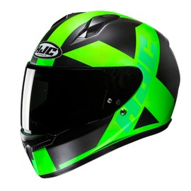 HJC C10 Tez Full Face Motorcycle Helmet Motorbike Scooter ACU Gold Crash Lid Green (XXL)