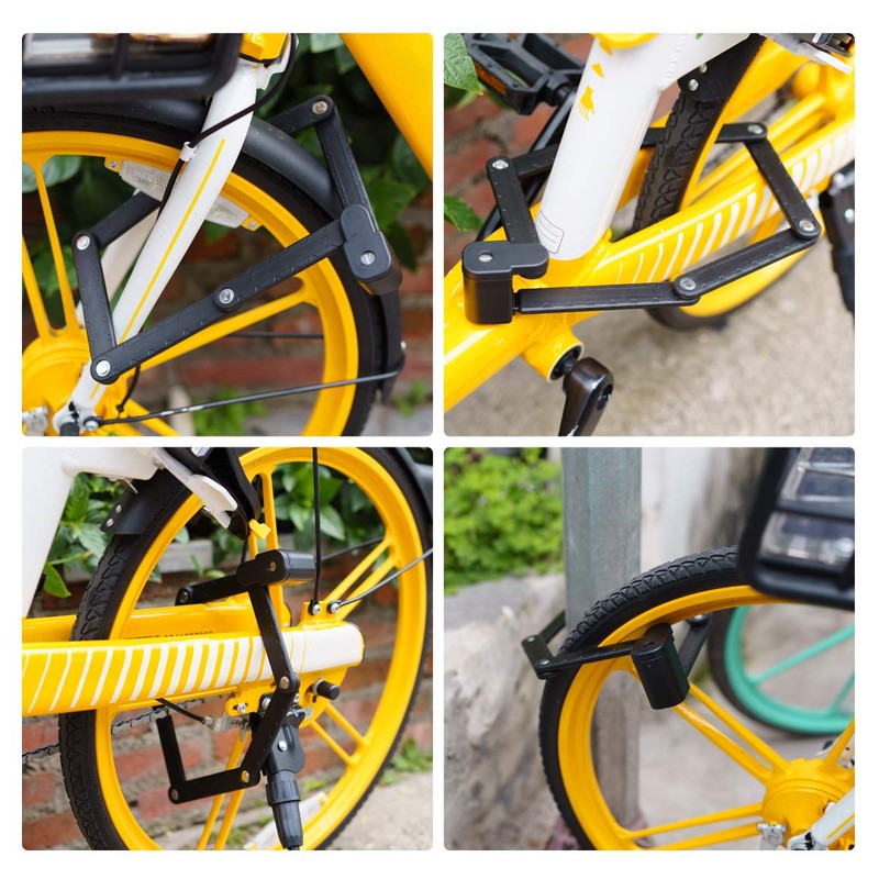 Surplex Secure Folding Lock with Holder Bicycle Lock Key Long,