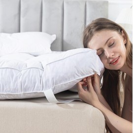 WhatsBedding 5 Inch Feather Bed Mattress Topper, Memory Foam Mattress Topper, Thicked Down Alternative-Lined, White, Twin