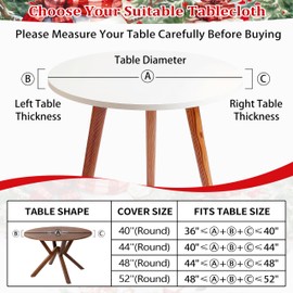 Nutcracker Round Christmas Tablecloth Pink Round Fitted Tablecloth with Elastic Waterproof Christmas Table Decorations Cover for Patio Holiday Party Fits to 48"-52" Round Table (Pink, 52" (Round))