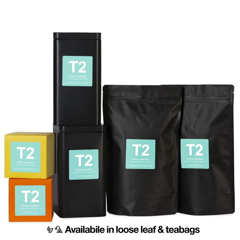 T2 Tea China Jasmine Loose Leaf Green Tea in Resealable