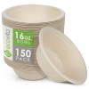 100% Compostable Paper Bowls [16 oz.] – 150 Disposable Bowls