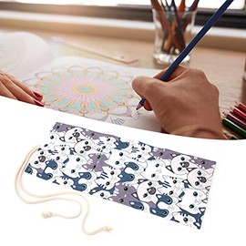 36 Hole Canvas Pencil Wrap, Pen Curtain Roll Up Washable Pencils Storage Bag Pencil Roller for Classmates Students Colleagues