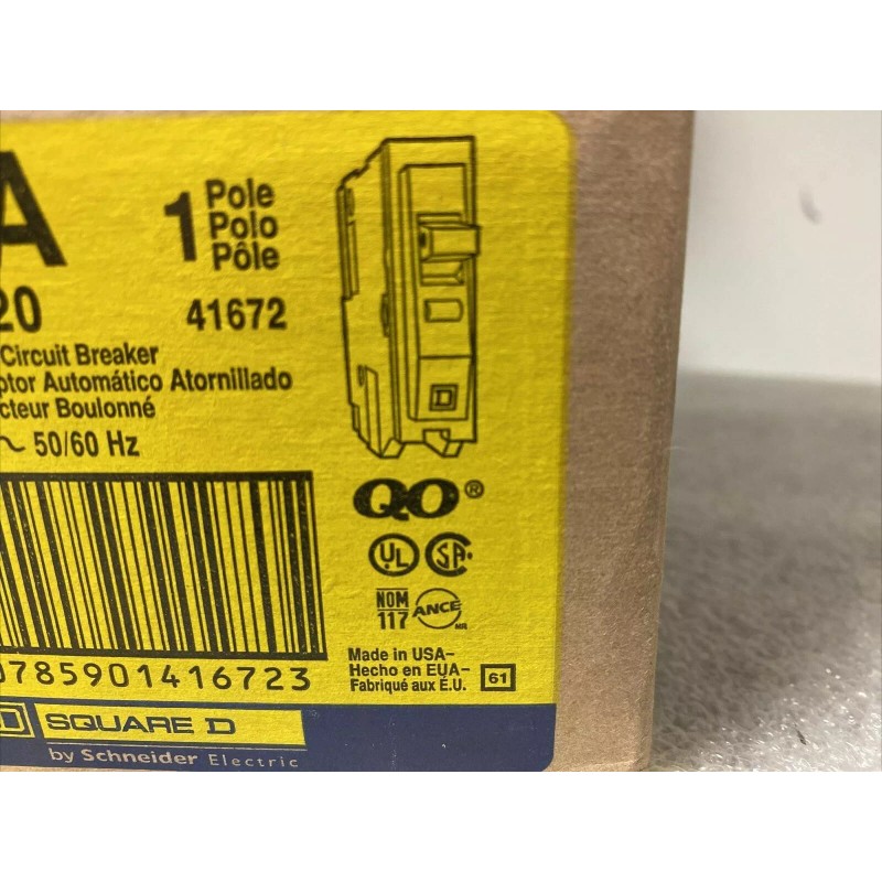 Square D QOB120 SQUARE D BOLT-ON CIRCUIT BREAKER 20 AMP