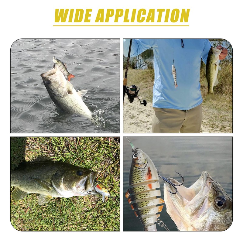 5pcs Multi Jointed Swimbaits Fishing Lures for Bass Trout Perch