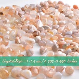 SigMntun Polished Sakura Agate Crystals - 72 Pcs, 0.5" 10 oz Handpicked Natural Tumbled Gemstones Rocks, Pebbles for Reiki, Chakra, Healing Home Decor