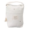 Cute Quilting Embroidered Pattern Diapers Bag Cotton Baby Stroller Zipper