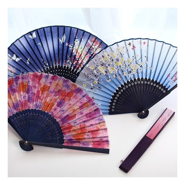 Parkssi Sangbang Inexpensive Silk Traditional Fan Collection of Pretty Fans