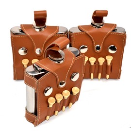 8 oz Golf Flask Stainless Steel | Screw Cap Hip Pocket with Funnel | Includes Golfer Tees & Divot Tool by NPGD (3)