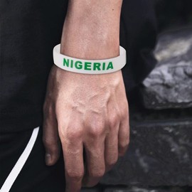 Evankin Country Flag Unisex Silicone Bracelet Rubber Sports Fashion Wristband(Nigeria,one size)