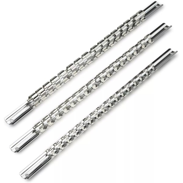 Neiko 03969A Socket Holder Rail, 3 Piece Organizer 48 Clip