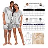 Ekouaer Couple Matching Pajamas Set Silk Satin Pjs Short Sleeve