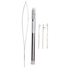 Hair Extension Threader Aluminum Handle Pulling Loop Needle Micro Beads Looper Threader for Hair Extension