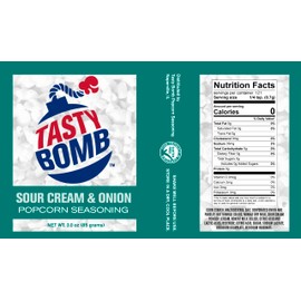 Tasty Bomb Popcorn Seasoning 6 Pack, Sour Cream and Onion, Keto Friendly, Gluten Free Popcorn Seasoning, Popcorn Seasonings Powder For Home & Gift- Pack of 6