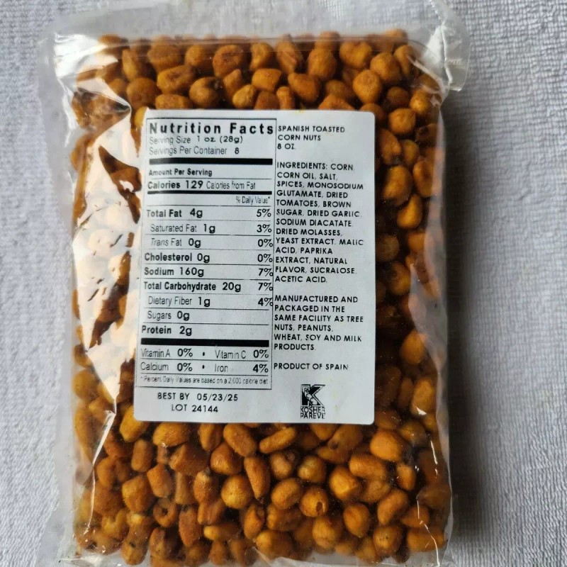 ACC WOOD CORN NUTS Spanish Toasted Corn Nuts Bags 8oz.