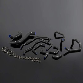 PIT66 Silicone Radiator Coolant Hose Kit,Compatible with Subaru Impreza 2008-2011 WRX MK10 GRB/GH Black with Clamps