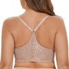 CASOLACE Women's Front Closure Lace Plus Size Underwired Unlined Racerback