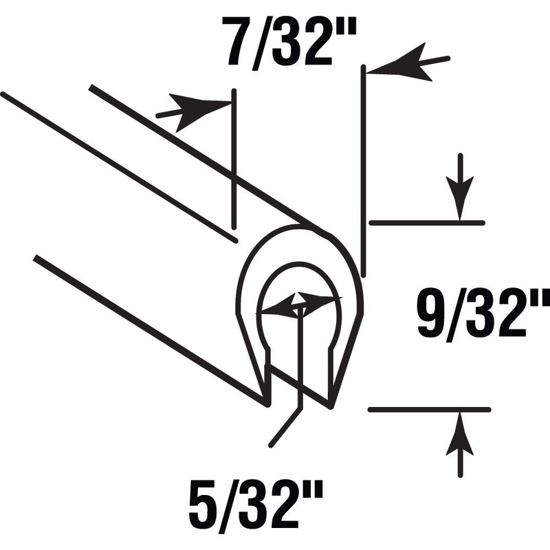 Prime-Line D 1573 Track Repair Cap, Black Plastic, 120 In.