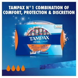 Tampax Pearl Compak Super Plus Tampons, 18 each