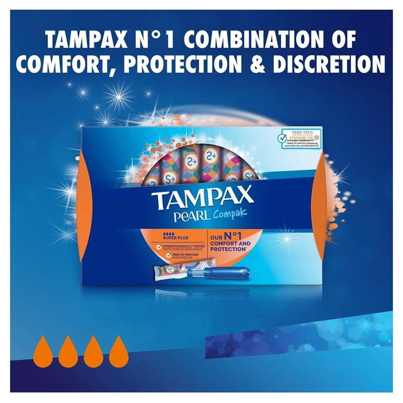 Tampax Pearl Compak Super Plus Tampons, 18 each