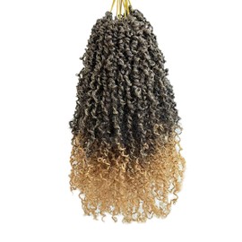 12 Inch Pre-Looped Yanky Twist Crochet Hair, 30 Strands/Pc, Mini Passion Twists, Senegalese Braiding Hair (T27, 8 Pcs/Pack)