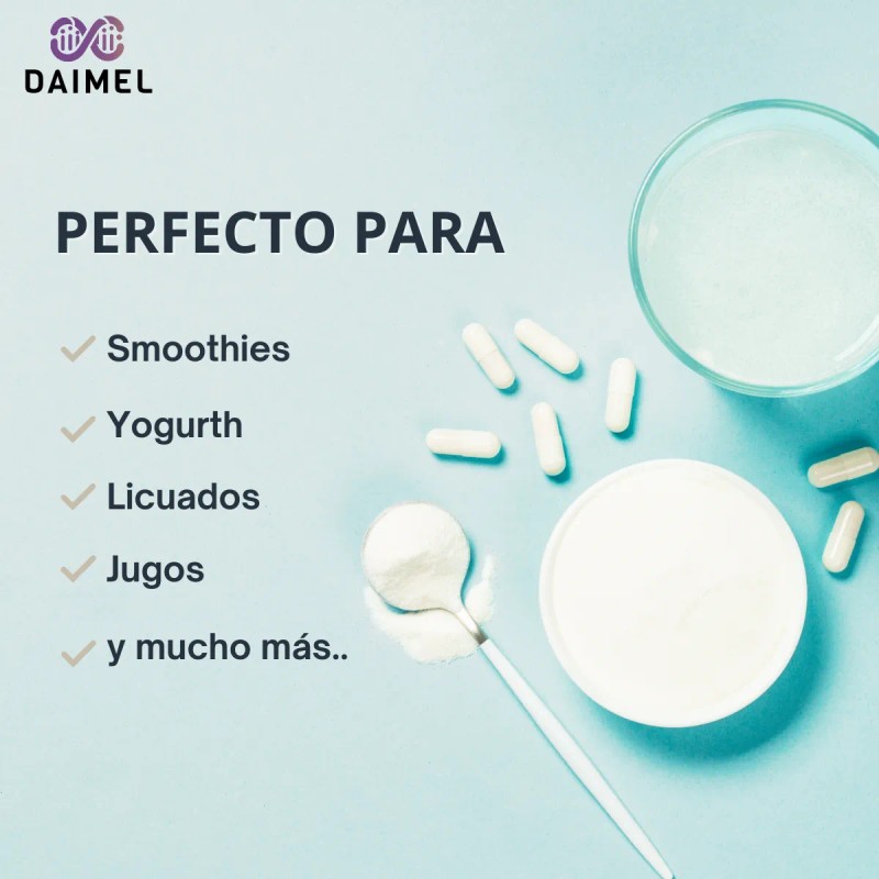 Citrato Magnesio Polvo Daimel 500g Grado Alimenticio Sabor Natural