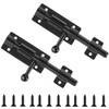 2 PCS Sliding Bolt Lock, Stainless Steel Gate Bolt Black