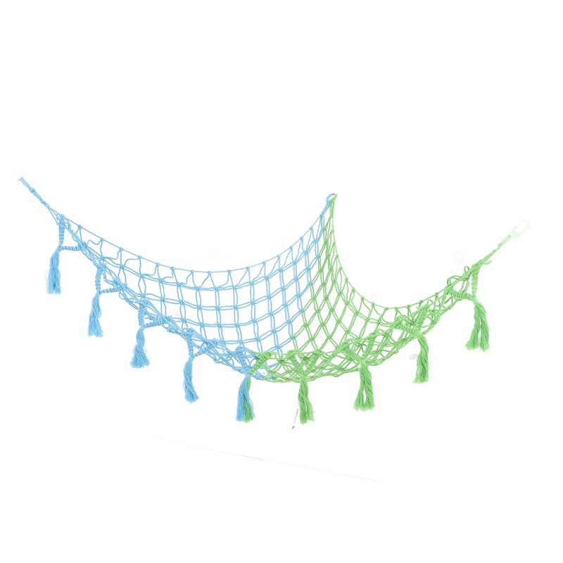 Triangular Toy Hammock Plush Toys Cotton Rope Woven Net Pocket