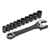 SATA 11 Piece X6 Pass-Thru Adjustable Wrench Set - Black