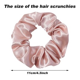 6Pcs Silk Satin Hair Scrunchies for Women & Girls, Soft Elastic No Damage Hair Ties,Colorful Ponytail Holders for Teens and Ladies,Hair Accessories Beige
