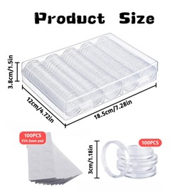 Bakiauli Pack of 100 Coin Capsules, Transparent Coin Storage with Acrylic Coin Box for Coins, Commemorative Coins