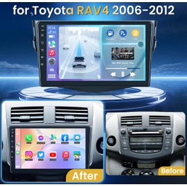 Car Radio Stereo for Toyota RAV4 2006-2012: (8 Core 4+64G) 9 Inch Touchscreen Wireless Carplay & Andriod Auto - 5.0 Bluetooth 5G-WiFi DSP EQ GPS SWC Mirror Link, with 1080P Backup Camera