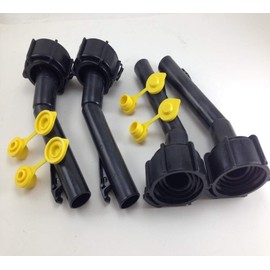 4 - Fuel Gas Can Jug Spouts Nozzles, Rings & 4 Vents for Blitz Wedco Scepter Essence Midwest Eagle