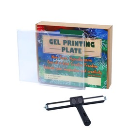 Safetect Gel Printing Plate Kit - 8" x 10" Printmaking Supplies Reusable Stamping Plate with Brayer for Press Art for Card Making, Crafts, Scrapbooking & Home Décor