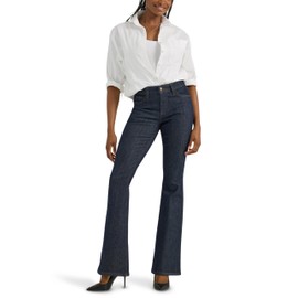 Lee Women's Legendary Mid Rise Flare Jean, Indigo Warrior, 14