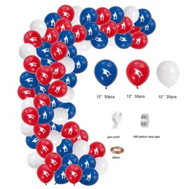 Saginaw Valley State University Blue Red and White Balloons Garland Kit, 120 Piece Blue Red and White Balloons Arch Kit for Graduation Decorations