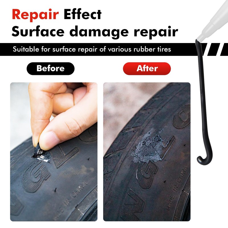 XTryfun Black Tire Glue for Rubber Adhesive for Sidewall Bonding