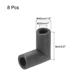 MECCANIXITY 12pcs Elbow Pipe Insulation Foam Tube Split Pipe Lagging 25mm(1 Inch) ID 40mm OD 9cm Freeze Protection for Copper Pipe, Black